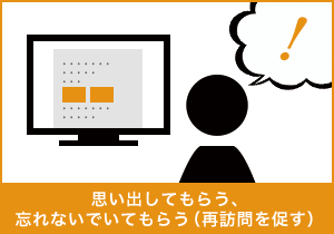 思い出してもらう、忘れないでいてもらう（再訪問を促す）