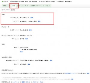 Google広告管理画面